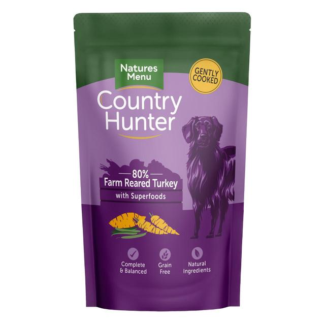 Natures Menu Country Hunter Turkey Wet Dog Food Pouches   6 x 150g