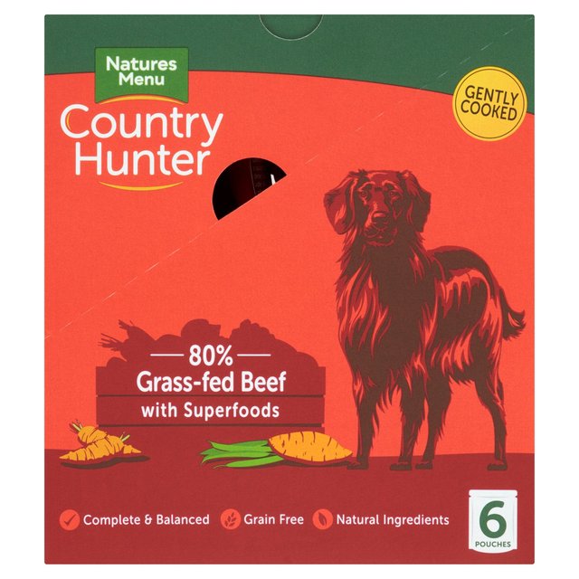 Natures Menu Country Hunter Beef Wet Dog Food Pouches   6 x 150g GOODS M&S   