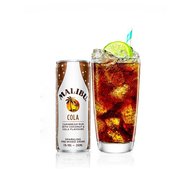 Malibu Coconut Rum & Cola Sparkling Pre-Mixed Can   25cl GOODS M&S   