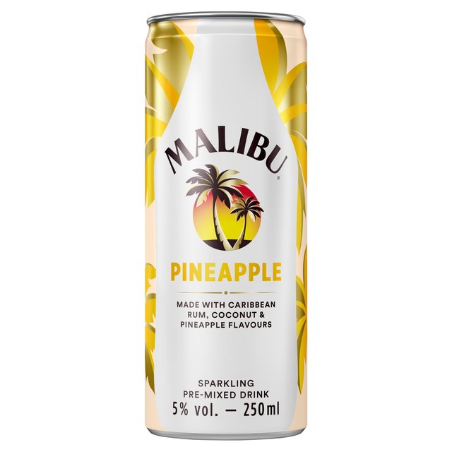 Malibu Coconut Rum & Pineapple Sparkling Pre-Mixed Can   25cl