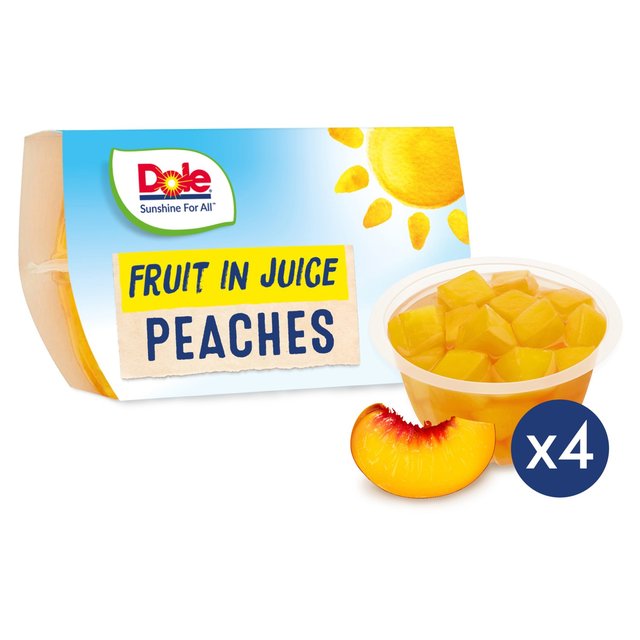 Dole Peaches In Juice Fruit Pots Multipack    4 x 113g GOODS M&S   