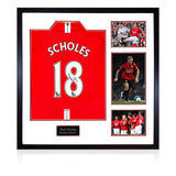 Paul Scholes MUFC Premier League Signed Framed Shirt, including 3 Photos GOODS Costco UK