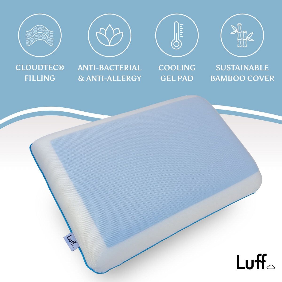 Luff Mayfair Cooling Gel Memory Foam Pillow GOODS Costco UK