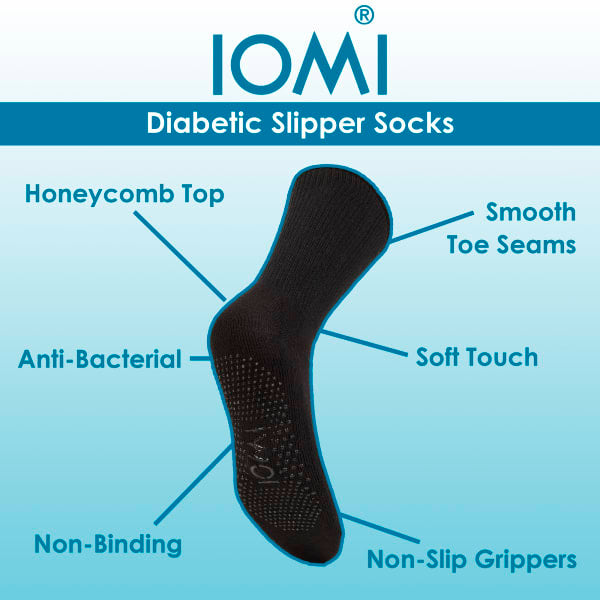 IOMI diabetic slipper socks 3 pack, imported from the UK