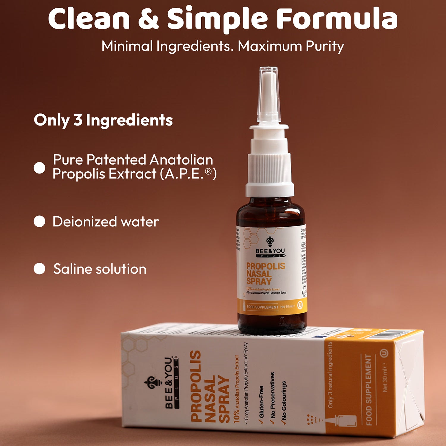 Bee&You Plus natural propolis nasal spray 30ml, UK version