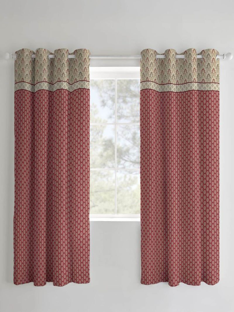 Catherine Lansfield Red Kashmir lined eyelet curtains 168x183cm (British brand)