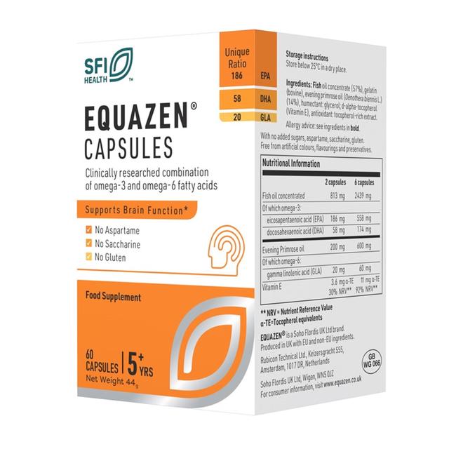 Equazen Naturally Sourced Omega 3 with Omega 6 Capsules   60 per pack GOODS M&S   