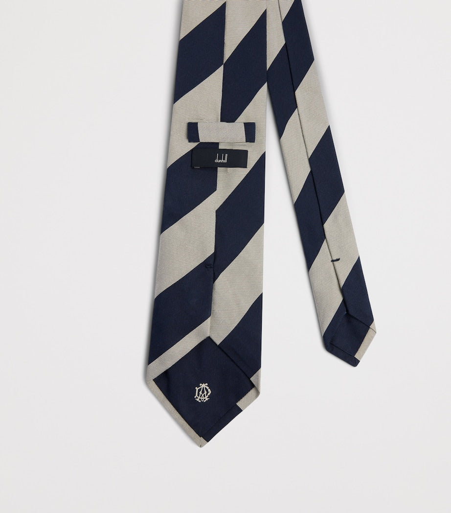 Dunhill mulberry silk wide stripe tie, imported from the UK