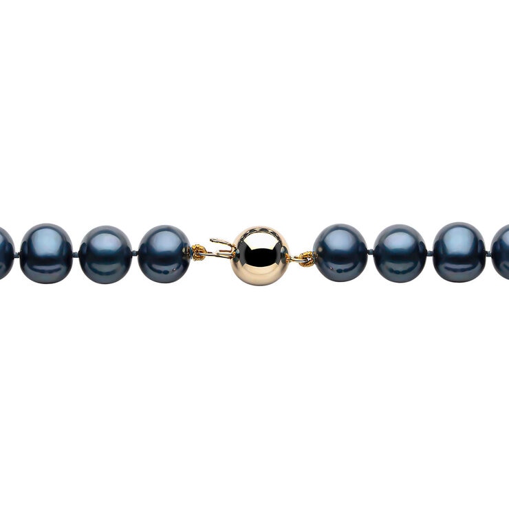 Costco black pearl necklace 7.5-8mm 18ct gold (British brand)