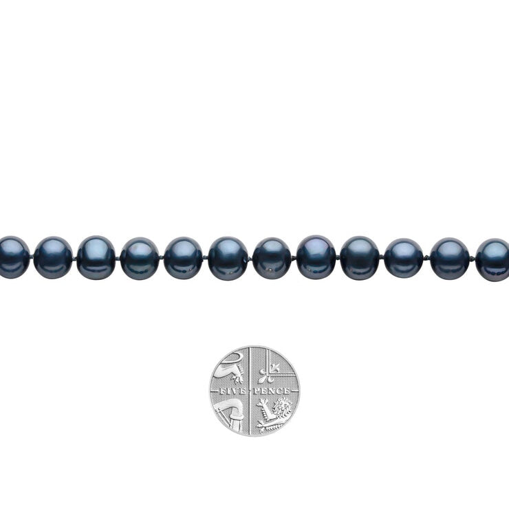 Costco black pearl necklace 7.5-8mm 18ct gold (British brand)