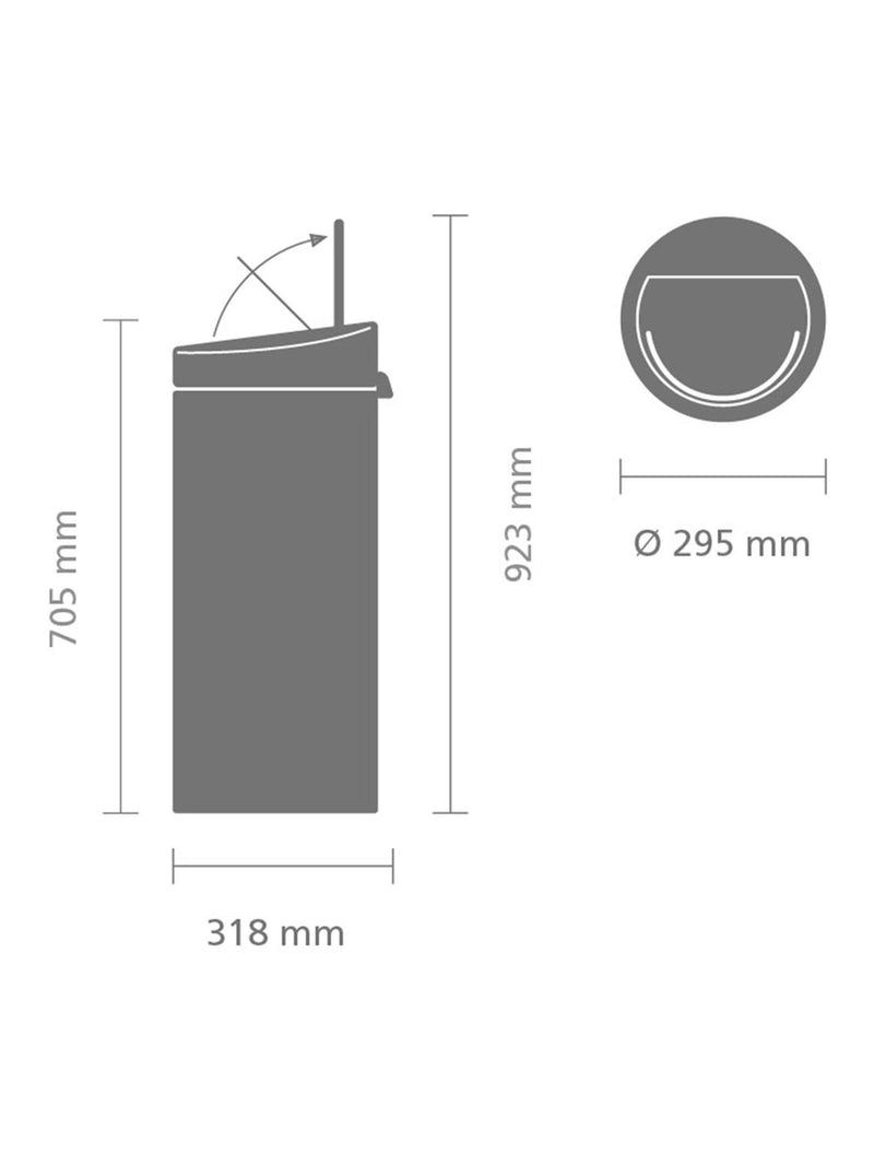 Brabantia Brilliant Steel Touch Bin 30L - British product