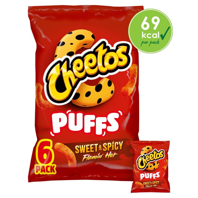 Cheetos Puffs Flamin' Hot Multipack Snacks   6 per pack GOODS M&S   