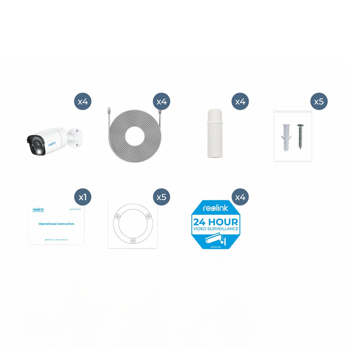 Reolink 12MP 4K+ AI bullet camera 4-pack British brand