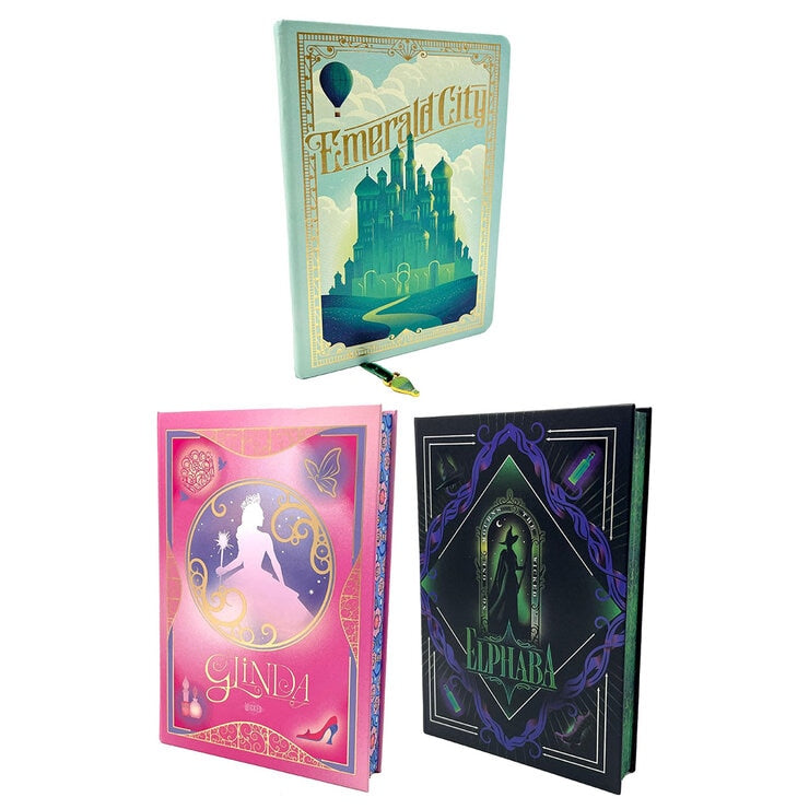 Wicked journal in three designs Glinda Elphaba Emerald City (British brand)