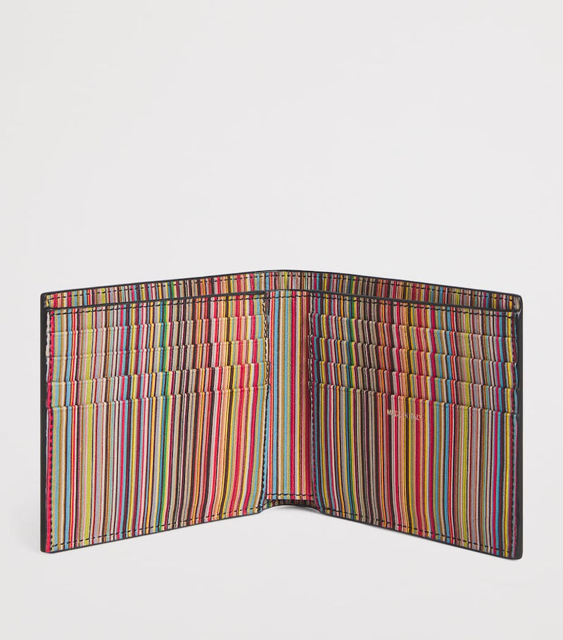 Paul Smith leather bifold wallet with iconic stripe, imported from the UK