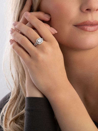 Beaverbrooks Sølv Zirkonia Halo Cluster Ring