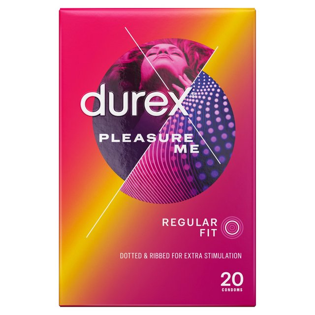 Durex Pleasure Me Condoms Ribbed & Dotted Regular Fit   20 per pack