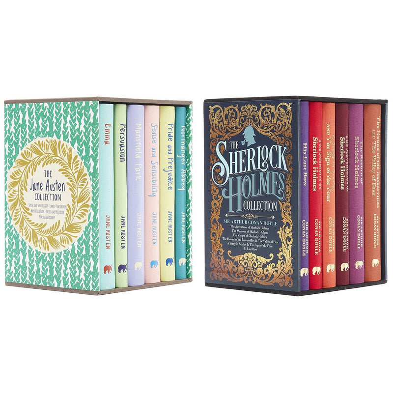 Klassisches Buch-Box-Set mit sechs in Leinen gebundenen Büchern und Tagebuch (britische Marke)