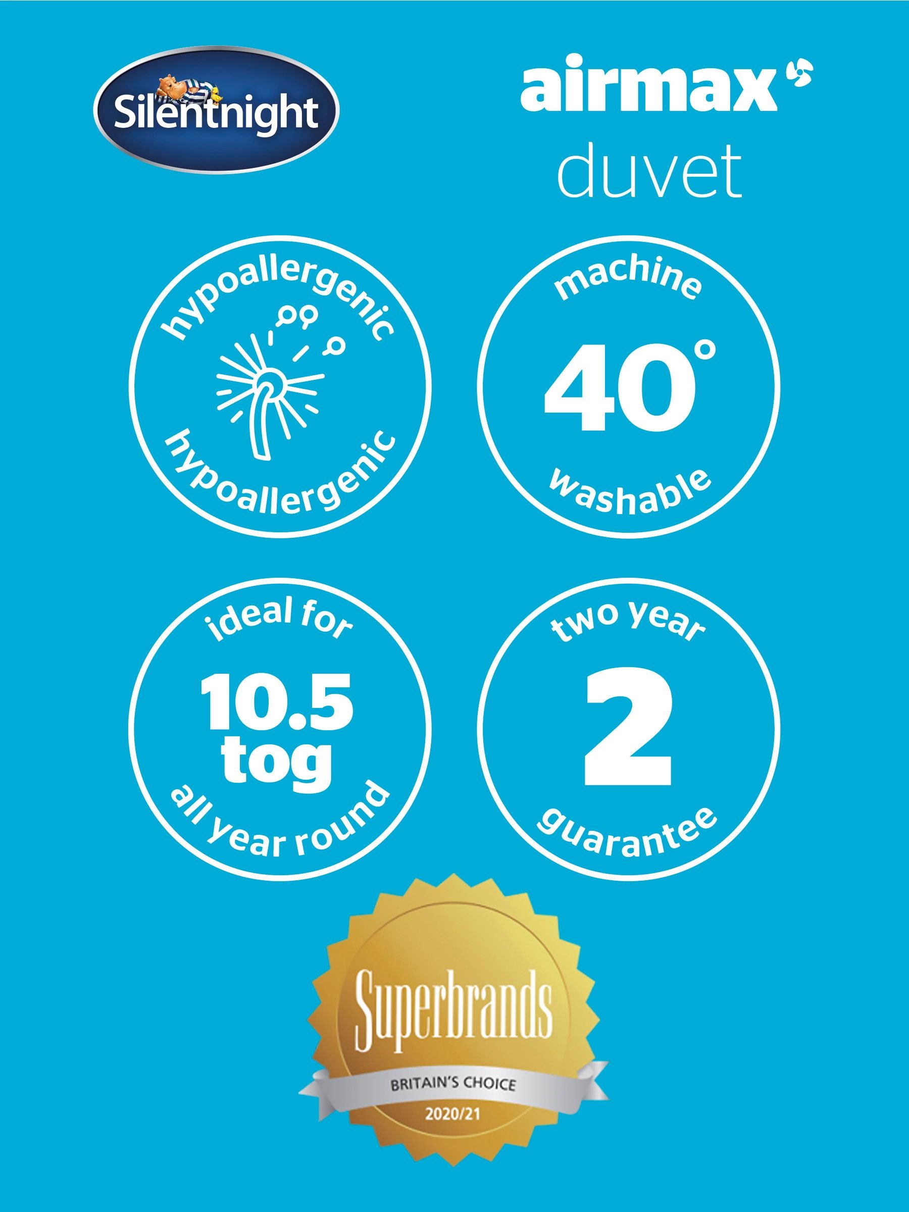 Silentnight Airmax 10.5 Tog duvet (British brand)