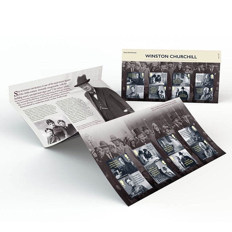 Royal Mail Winston Churchill stamp pack, imported from the UK