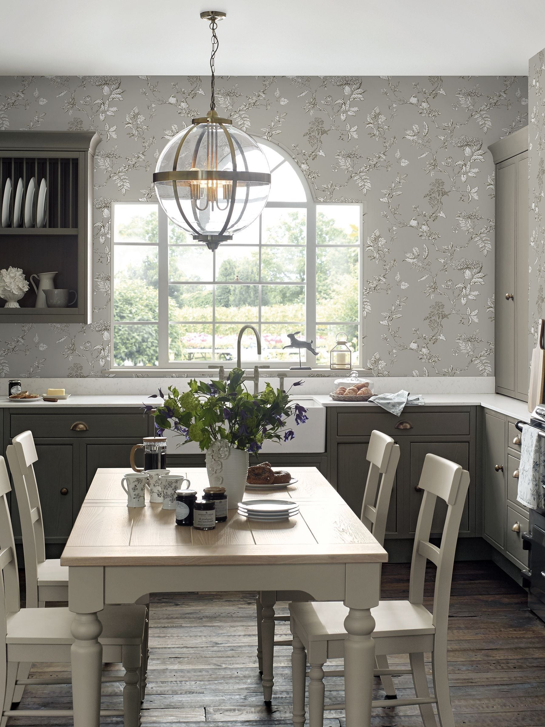 Laura Ashley Duck Egg Elderwood A4 Wallpaper Sample