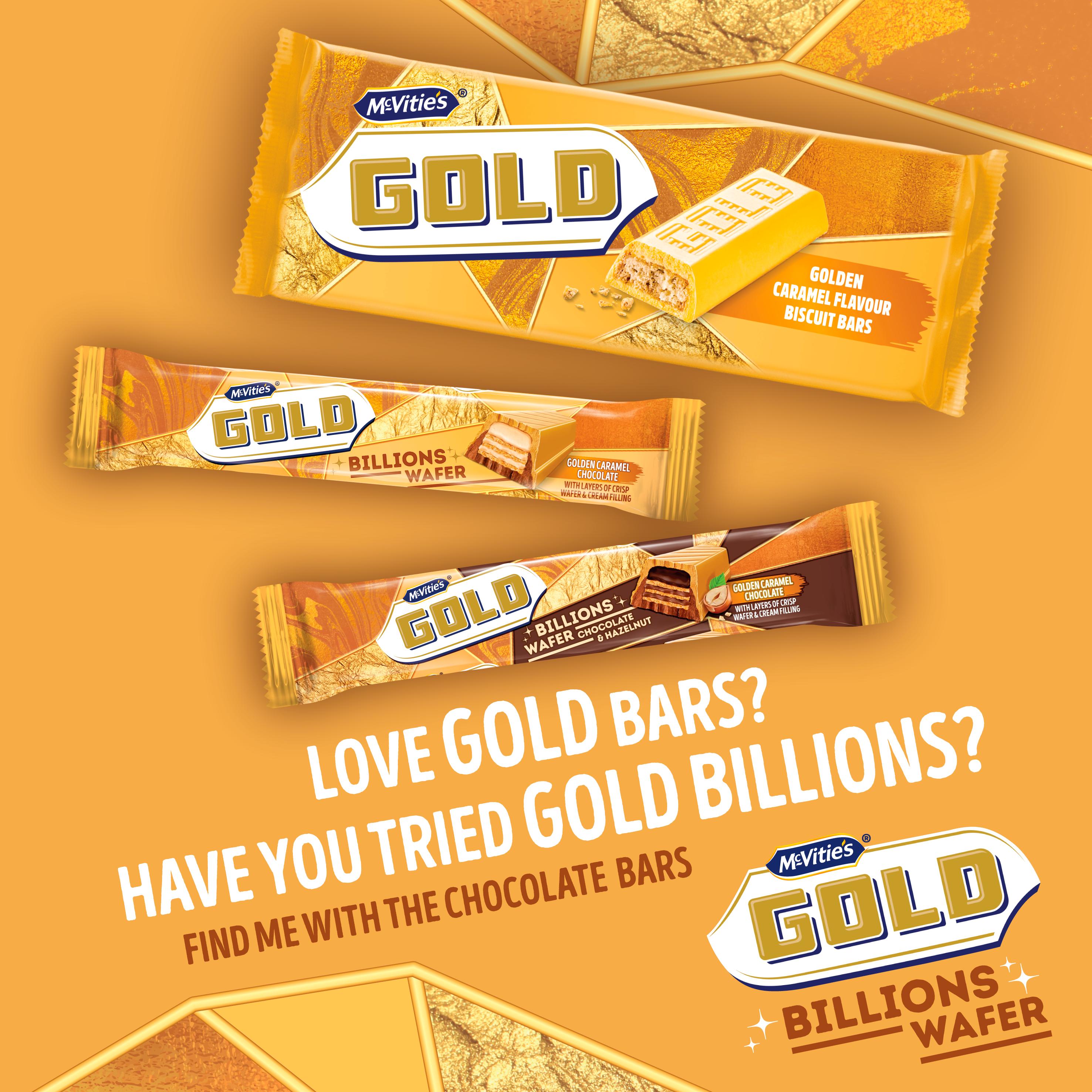 McVitie's Gold caramel biscuit bars multipack 7x18.3g, imported from the UK
