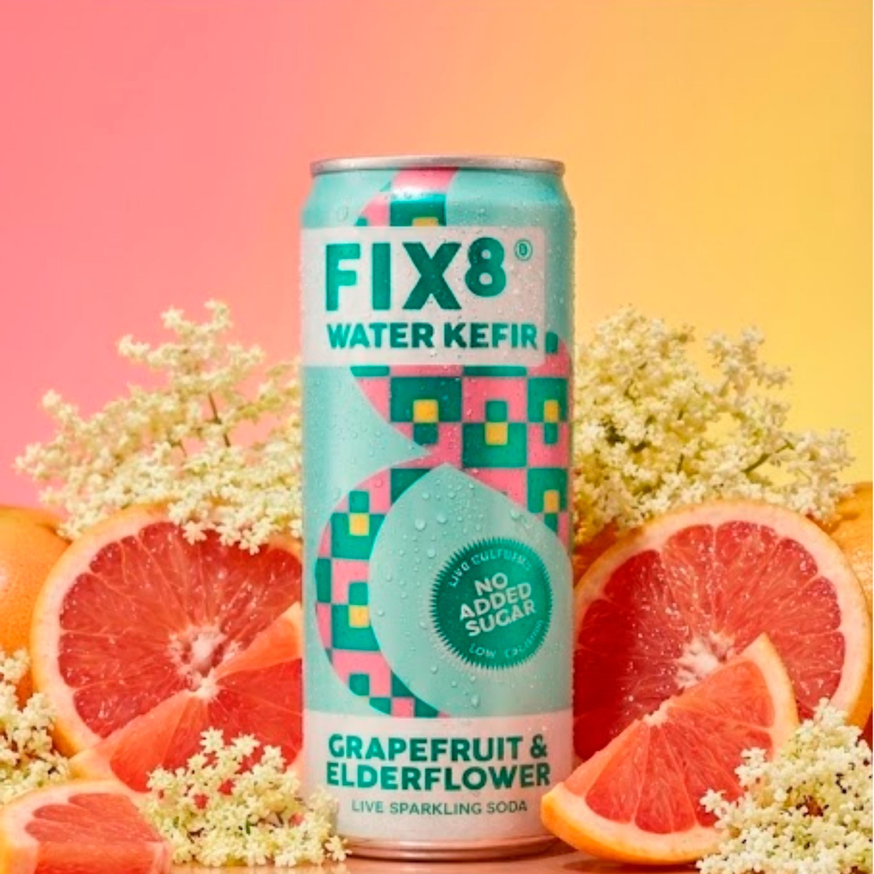 Fix8 water kefir grapefruit and elderflower 4x250ml - British product