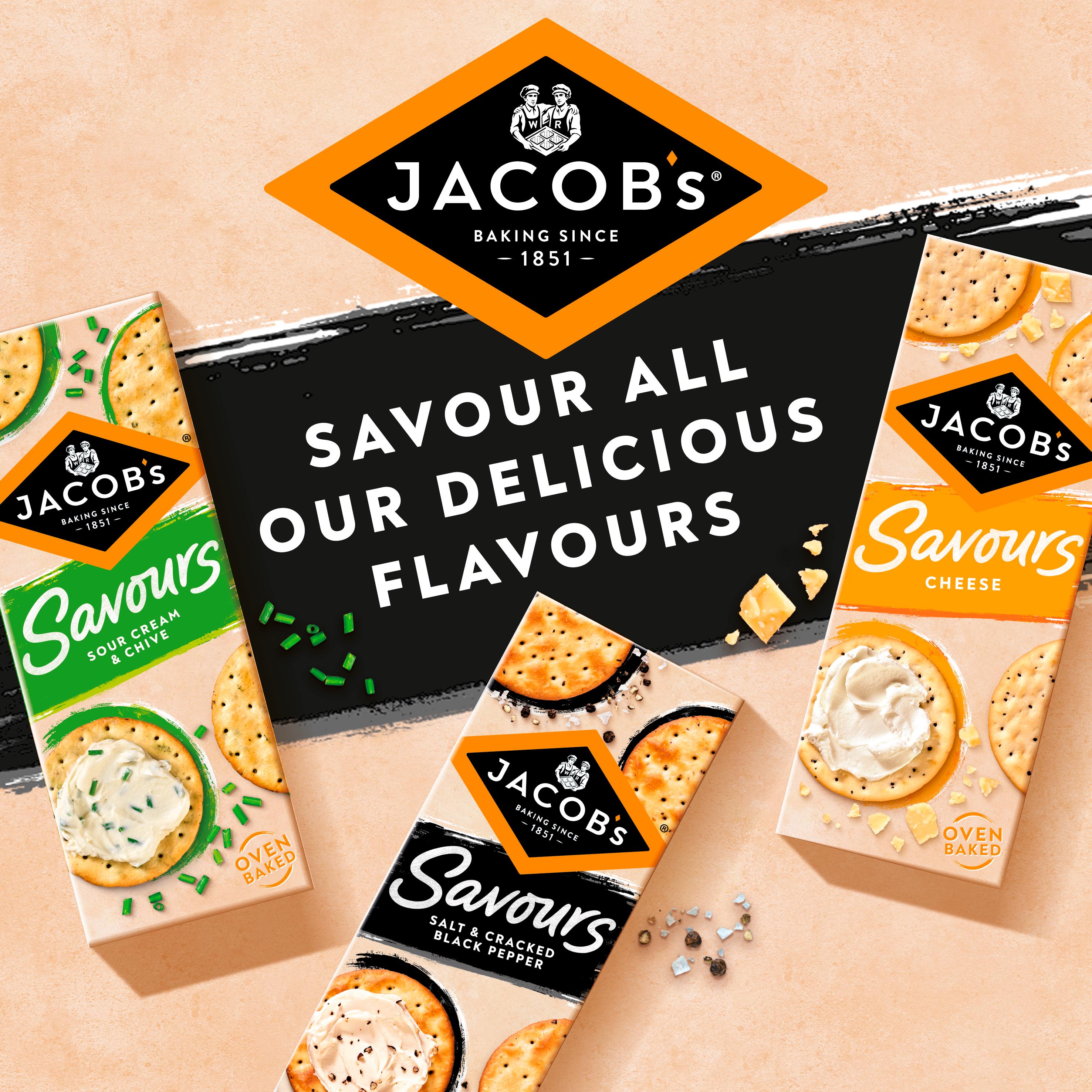 Jacob's Savours salt and black pepper crackers 200g (British brand)
