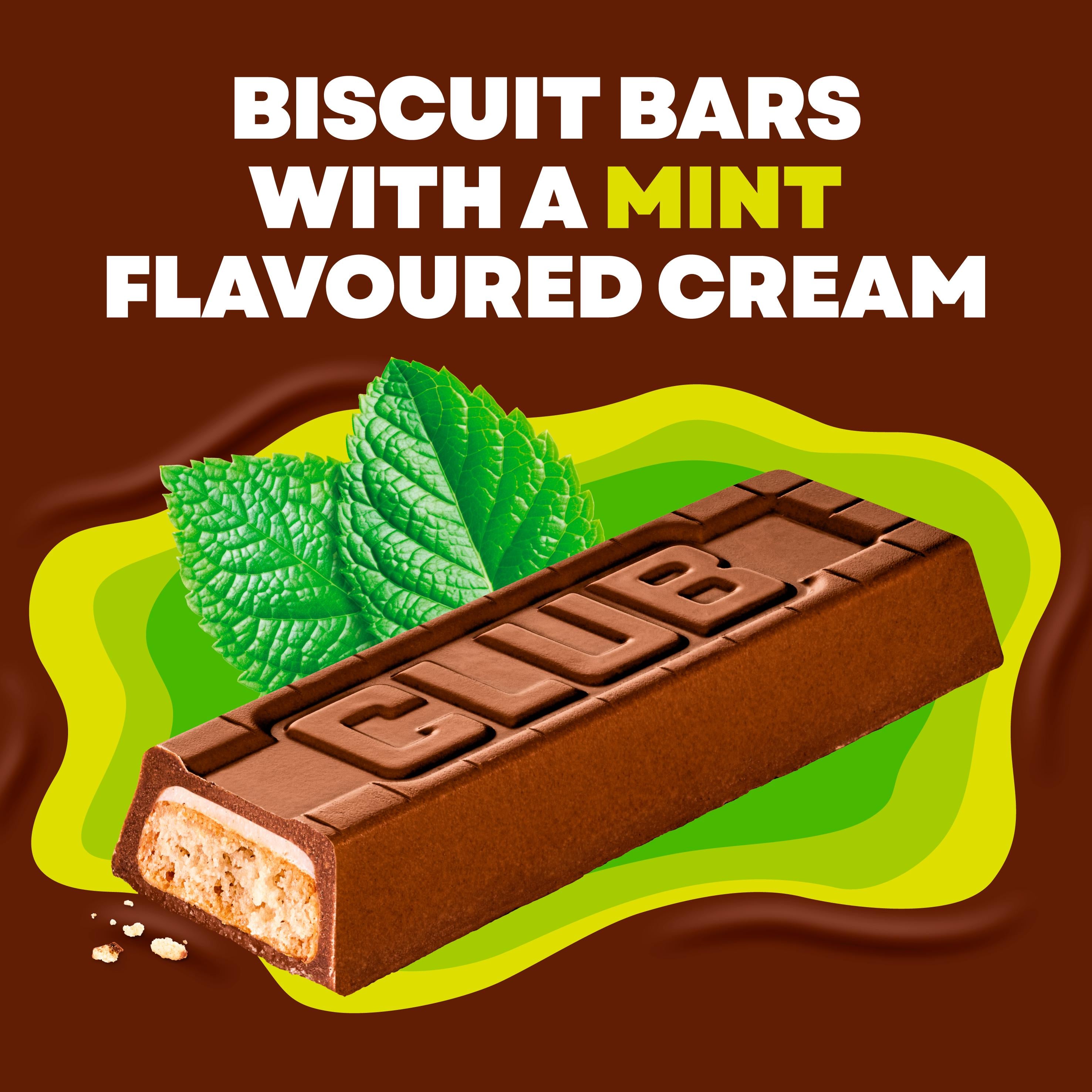 McVitie's Club Mint biscuit bars multipack 7 x 22g, imported from the UK