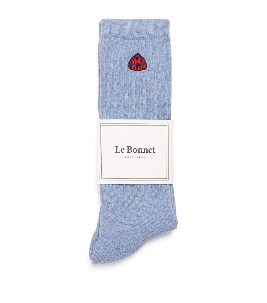 Le Bonnet cotton-blend logo socks, imported from the UK