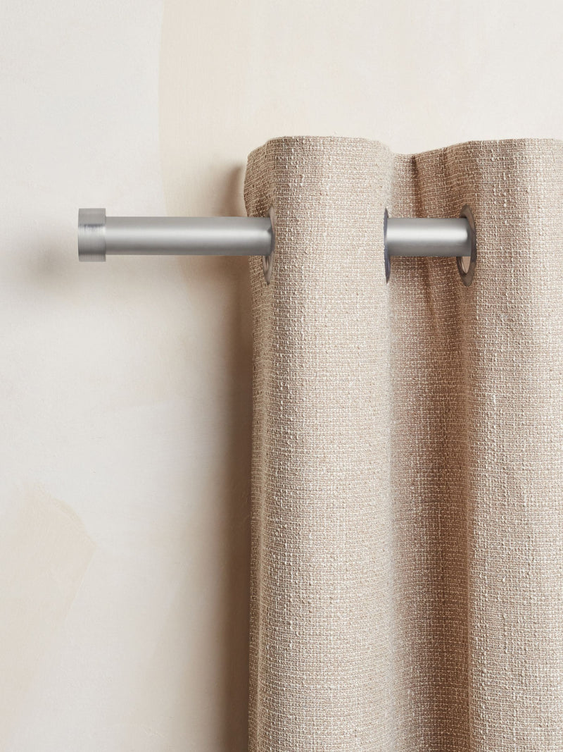 Brushed Silver Stud Finial Extendable 28mm Curtain Pole Kit