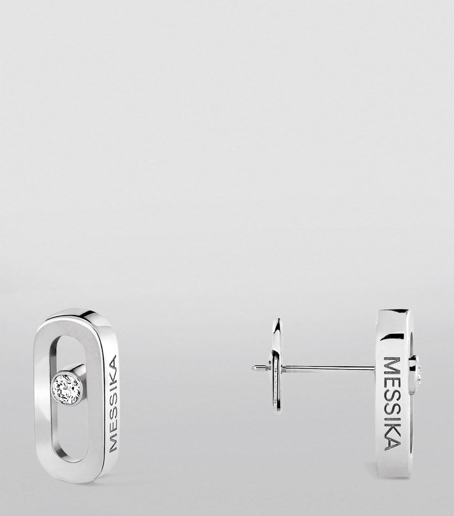 Messika Move Uno white gold stud earrings 0.03ct, imported from the UK