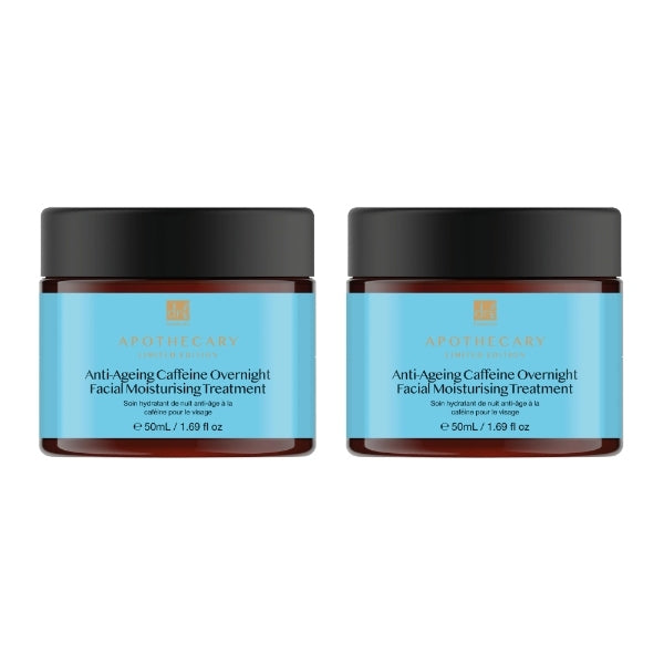 Dr Botanicals Caffeine Overnight Facial Treatment 50ml duo set, UK version