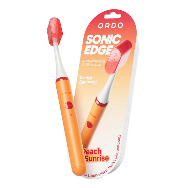 Ordo Sonic Edge rechargeable toothbrush Peach Sunrise, imported from the UK