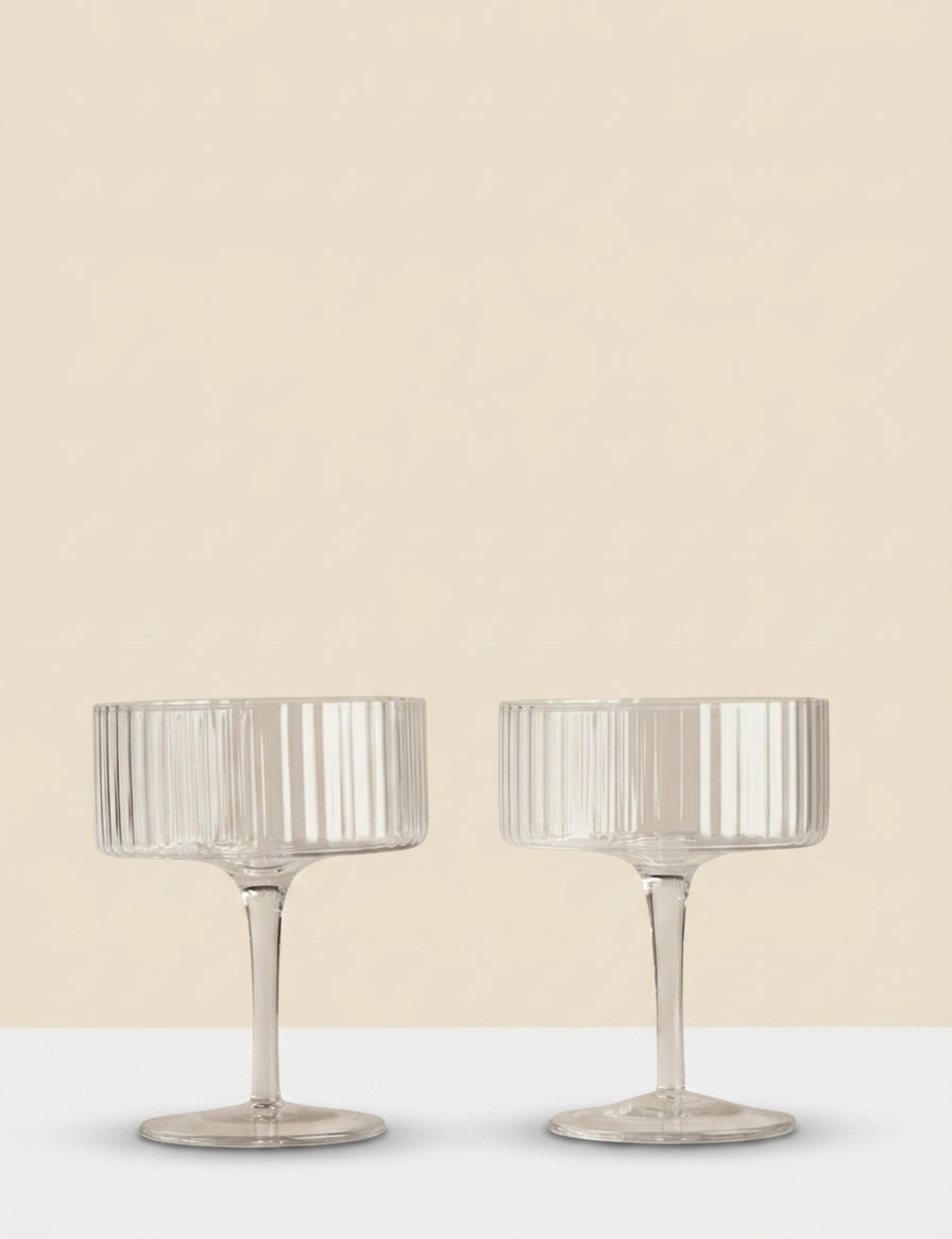 Celine handmade coupe set of 2 cocktail glasses - British product
