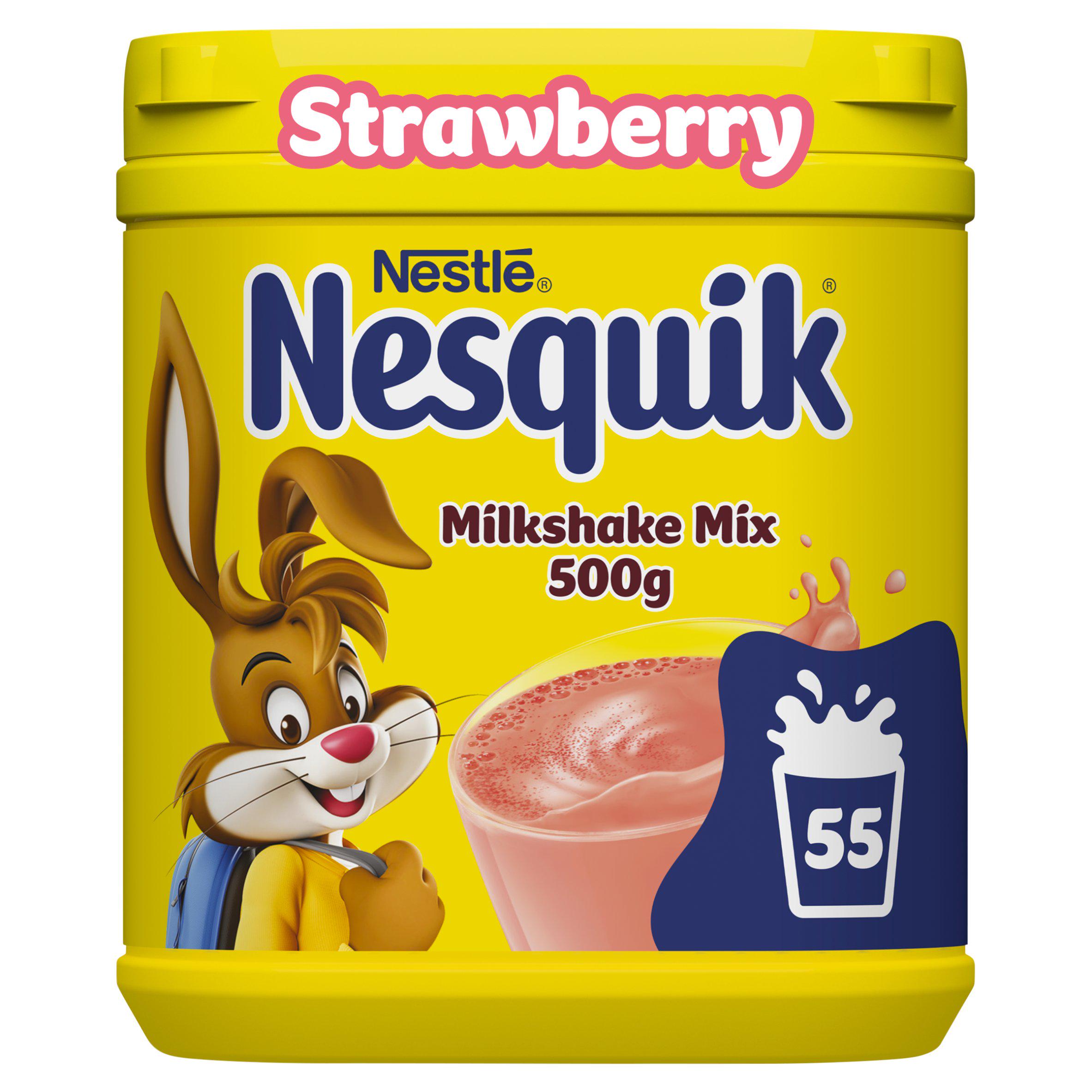 Nesquik Strawberry Milkshake Powder Tub 500g Milkshakes & milkshake mixes Sainsburys   