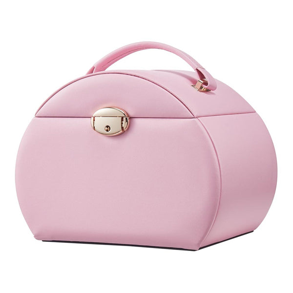 Livingandhome pink jewellery box with handle, UK version