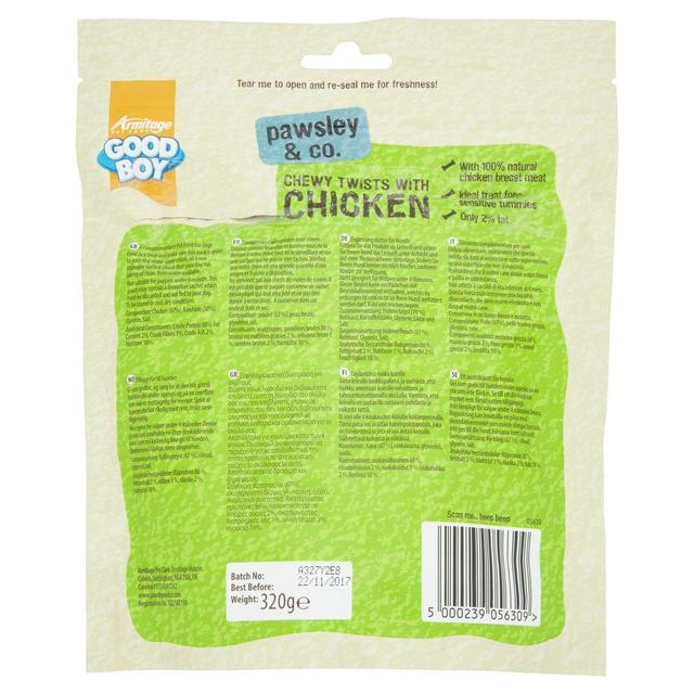 Good Boy Chewy Chicken Twisters Dog Treats   320g