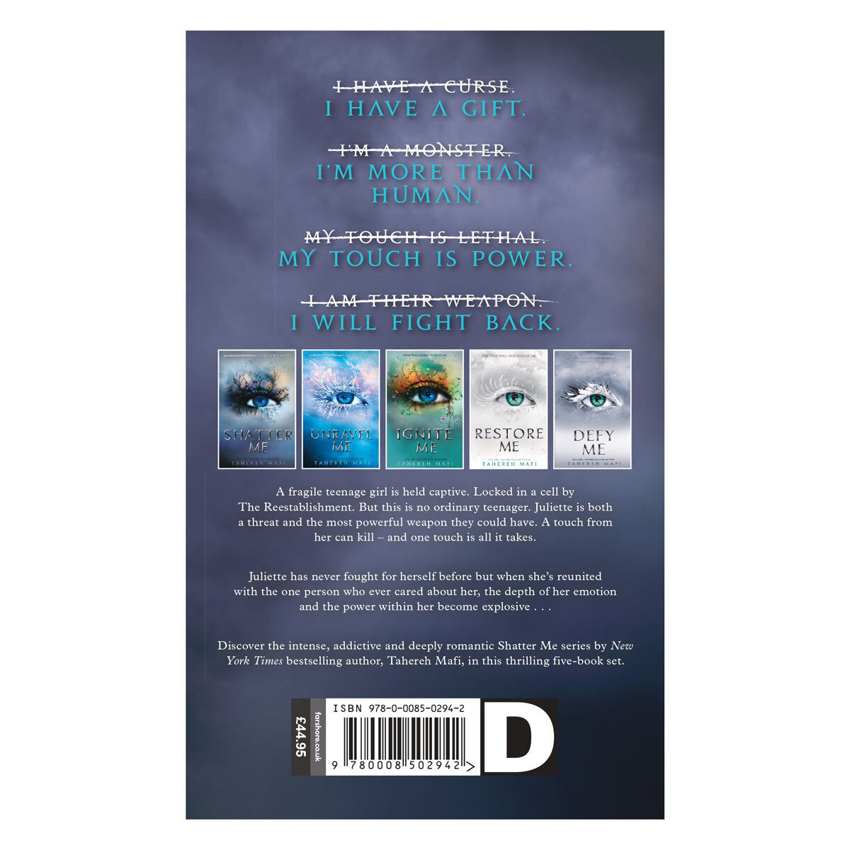 Shatter Me by Tahereh Mafi 5-book box set, UK version