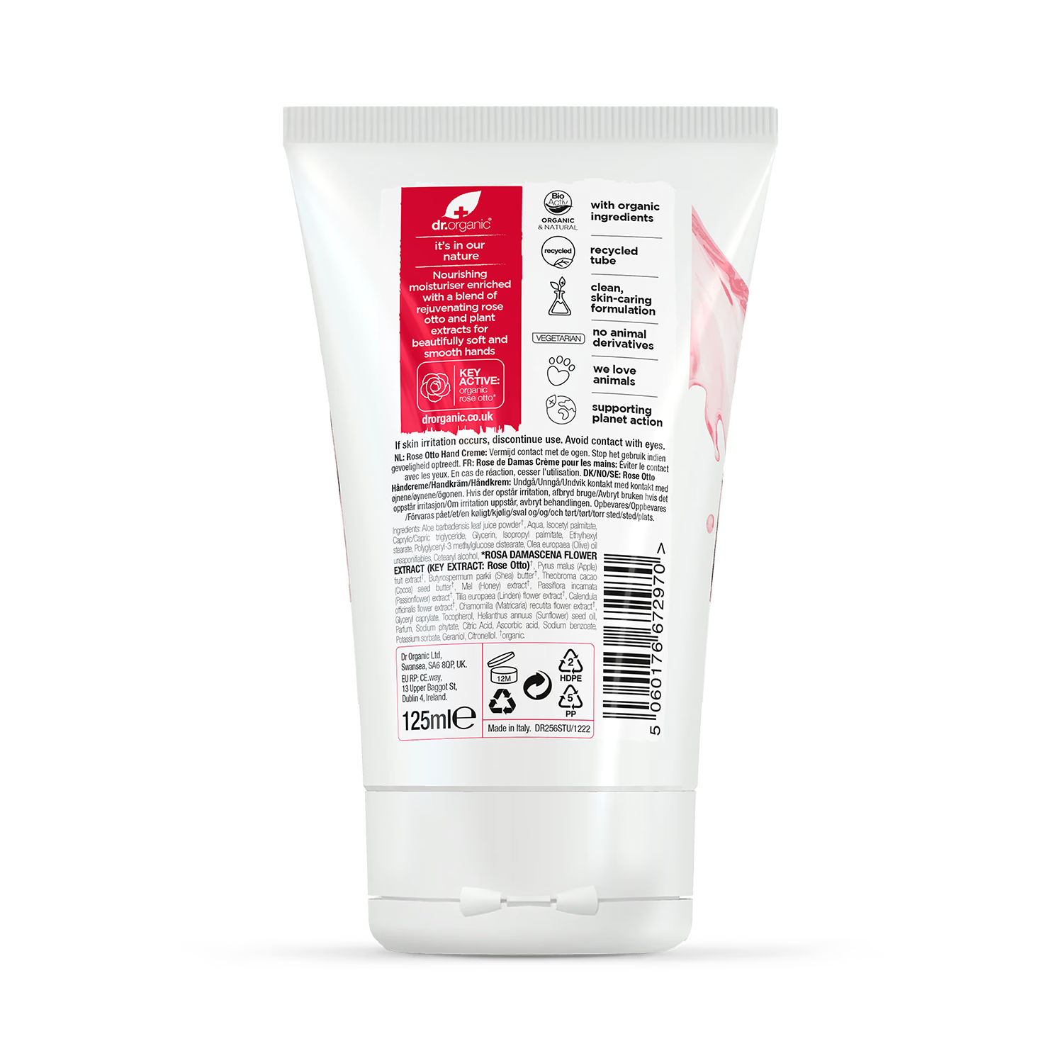 Dr Organic Rose Otto hand cream 125ml - British product