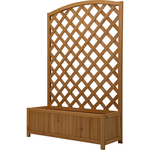 Lattice wooden garden planter large with trellis (British brand)