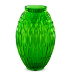 Lalique crystal vase with feather pattern 26.5cm, UK version