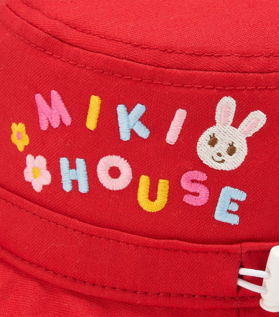 Miki House cotton sun hat with detachable neck cover, imported from the UK