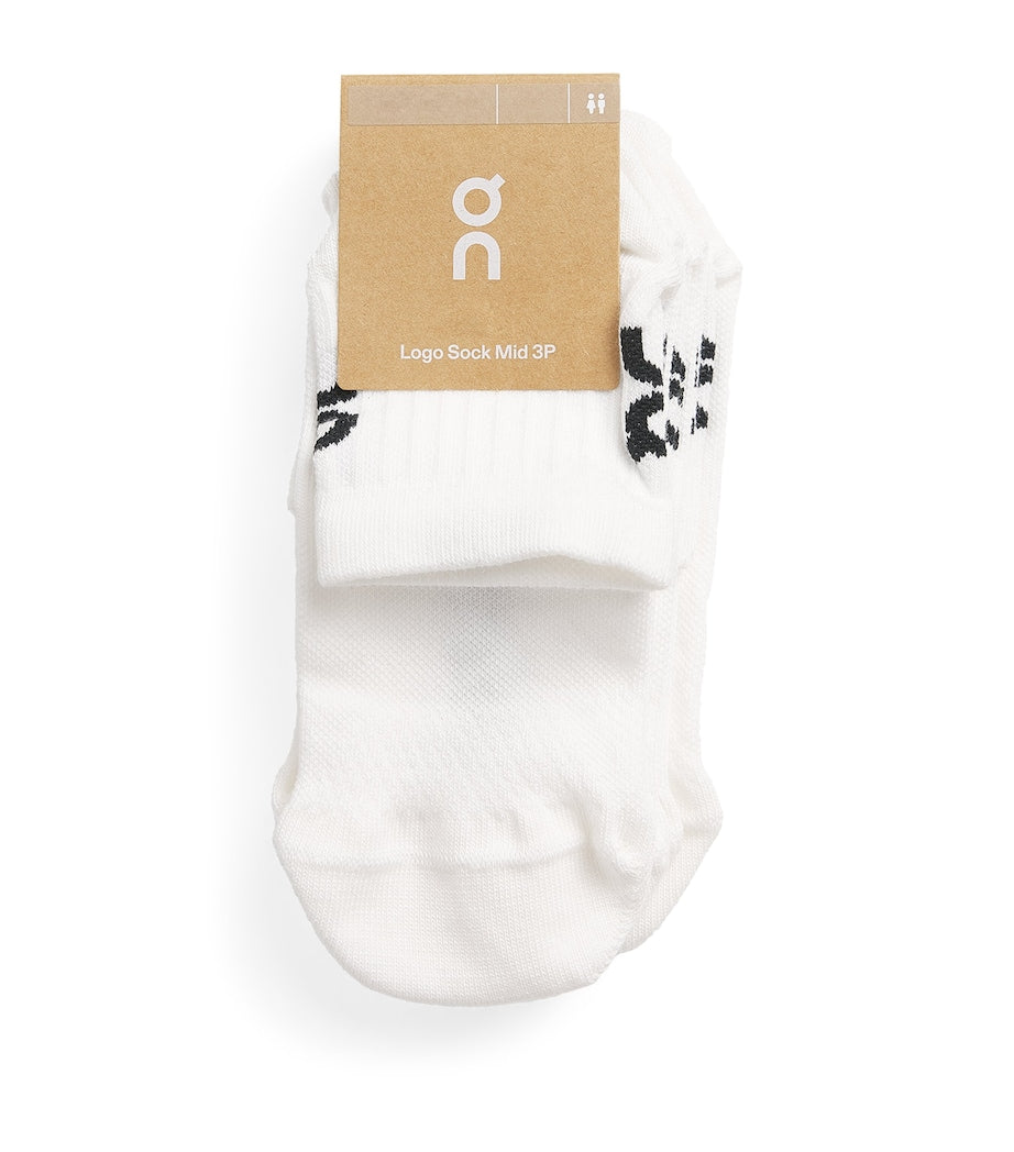 On logo mid socks pack of 3 - British product
