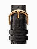Sekonda Black Gents Watch with gold-tone dial and black leather strap, UK version