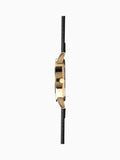 Sekonda Black Gents Watch with gold-tone dial and black leather strap, UK version