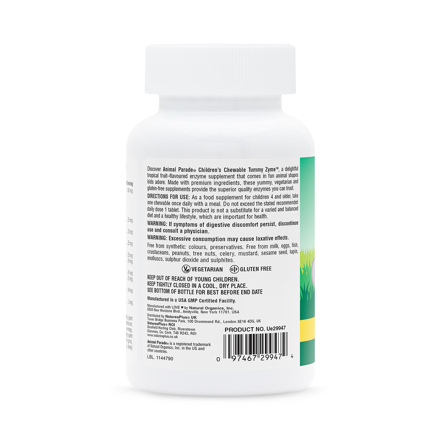 NaturesPlus Animal Parade Tummy Zyme chewable supplement for children - British product