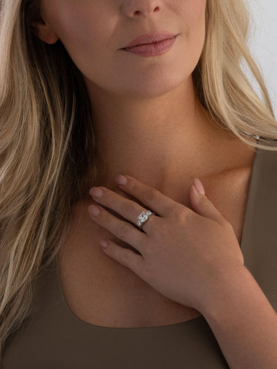 Next Beaverbrooks Sterling Silver Cubic Zirconia Three Stone Ring 2.5mm- Buy online at McGrocer