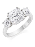 Beaverbrooks sterling silver cubic zirconia three stone ring 2.5mm - British product