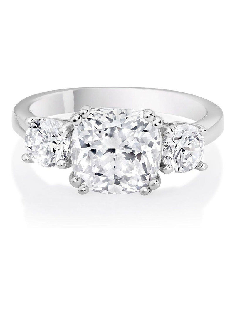 Beaverbrooks sterling silver cubic zirconia three stone ring 2.5mm - British product